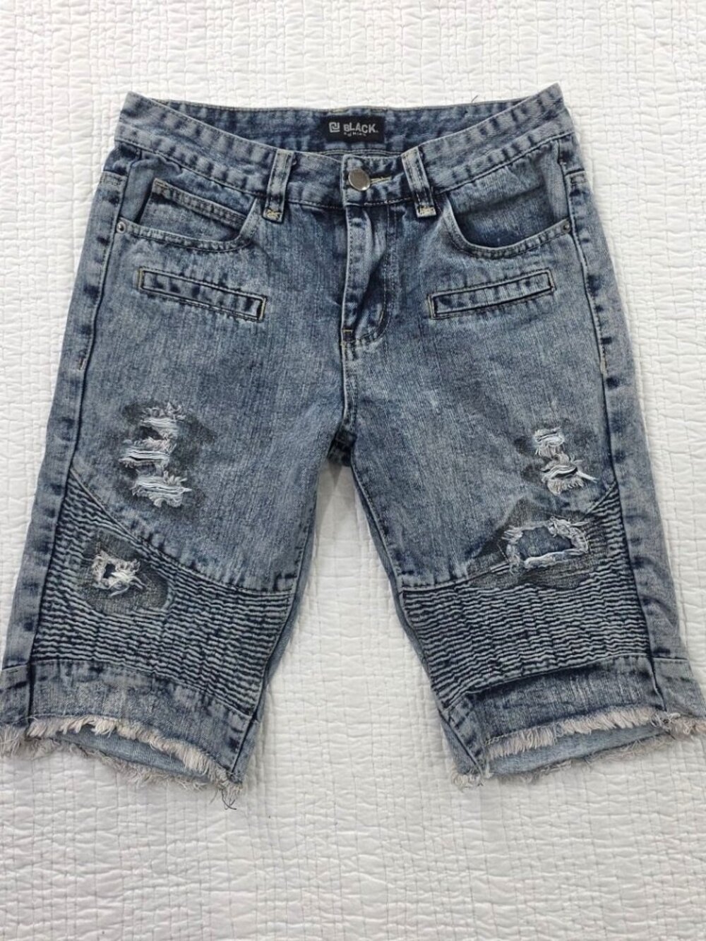 CJ Black Premium Mens 28 Denim Shorts Blue Stretch Distressed 11"‎ Inseam